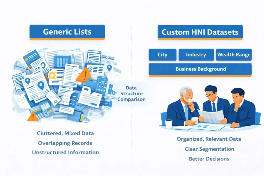 Custom HNI datasets compared with generic lists showing structured and targeted HNI data.