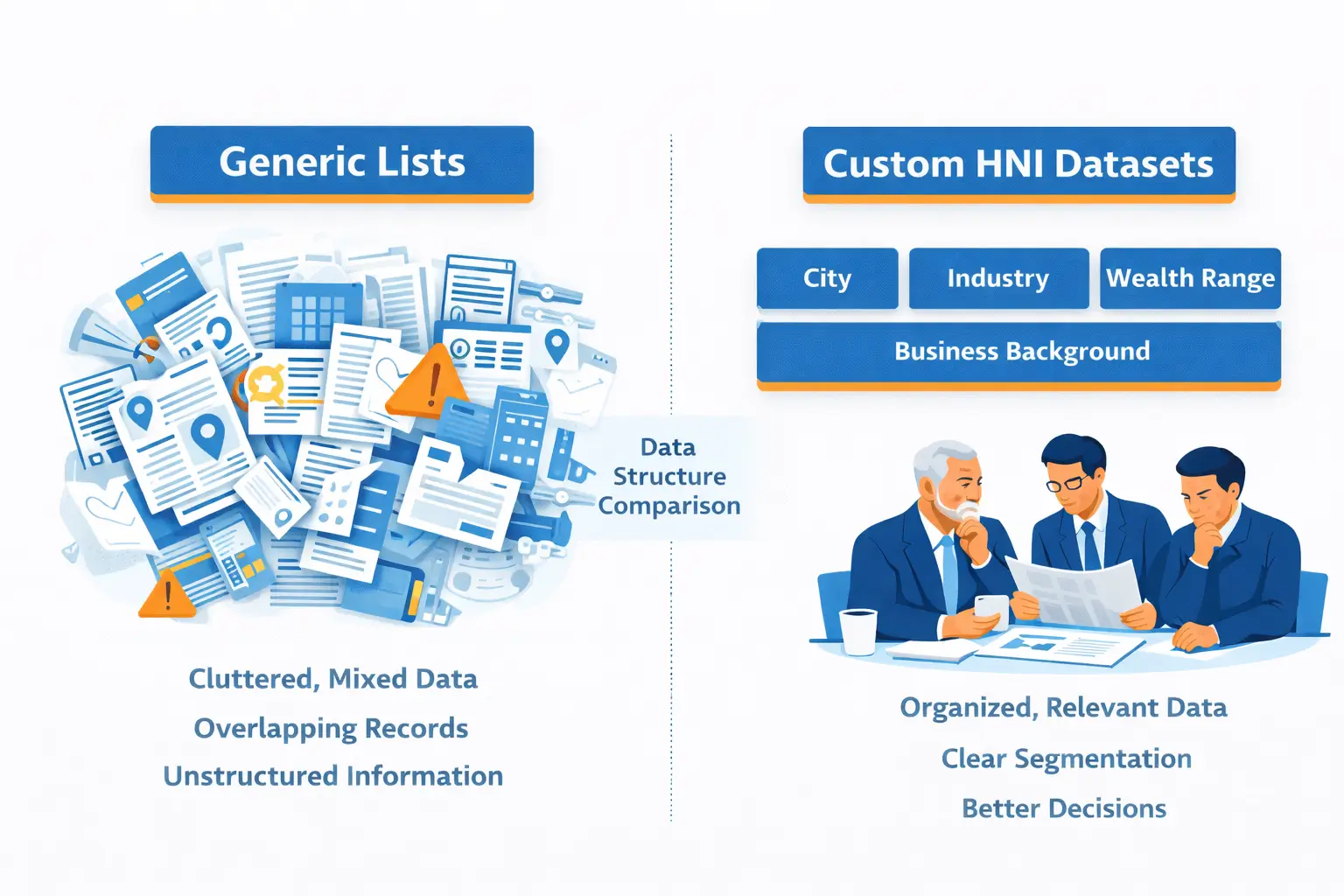 Custom HNI datasets compared with generic lists showing structured and targeted HNI data.