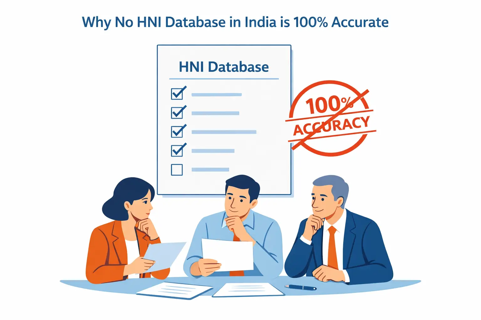 Illustration explaining why no HNI database in India can be 100 percent accurate