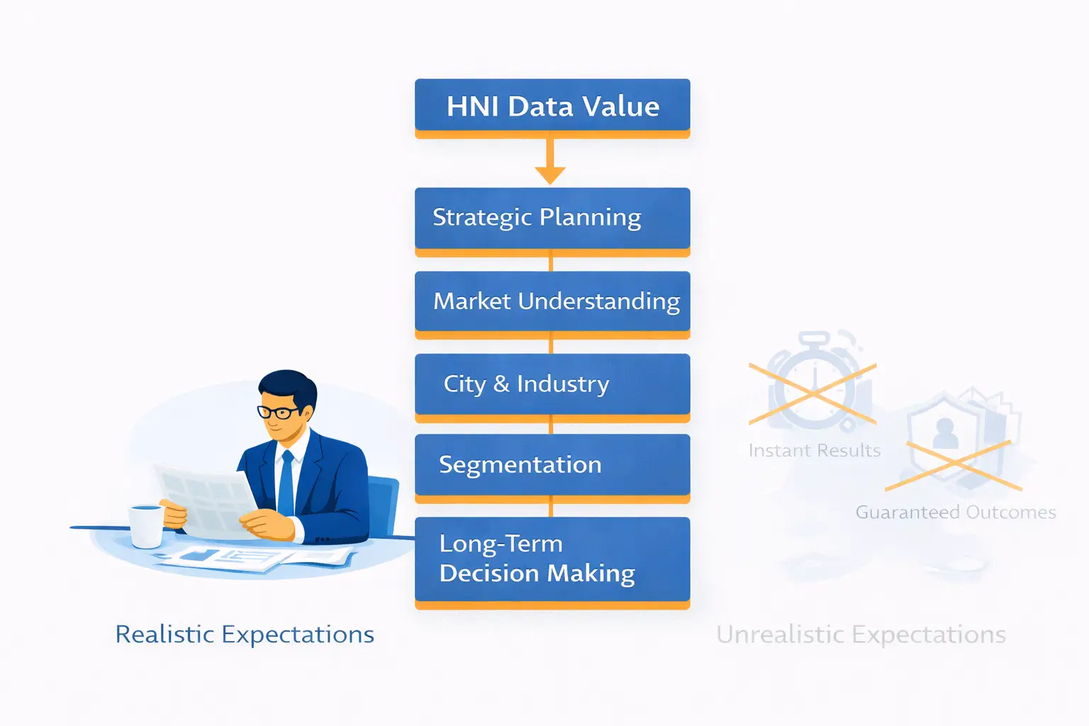 Measuring value from HNI data through realistic analysis and structured decision-making.